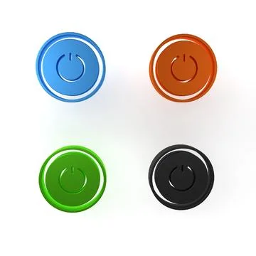 Colorful Power button icon isolated on white background. Start sign. Minima.. Stock Illustration