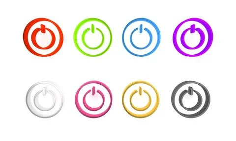 Colorful Power button icon isolated on white background. Start sign. Minima.. Stock Illustration