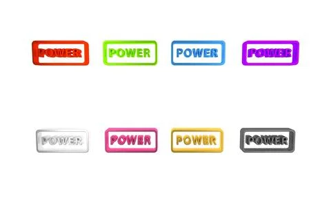 Colorful Power button icon isolated on white background. Start sign. Minima.. Stock Illustration