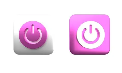 Colorful Power button icon isolated on white background. Start sign. Square.. Stock Illustration