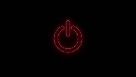 Colorful power button. Power button turning on and off on a dark background . Illustrazione stock