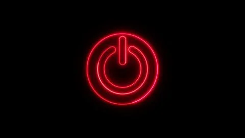 Colorful power button. Power button turning on and off on a dark background . Stock Illustration