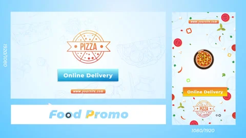 Colorful presentation, promo video, for a pizzeria Stock After Effects