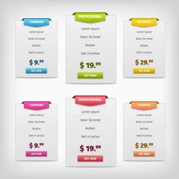 Colorful pricing plans conception Illustrazione stock