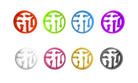 Colorful Processor icon isolated on white background. CPU, central processi.. Stockillustratie