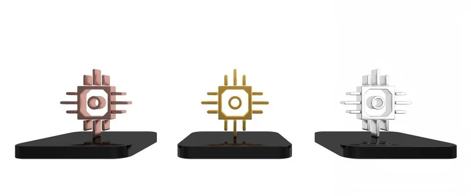 Colorful Processor icon isolated on white background. CPU, central processi.. イラスト素材