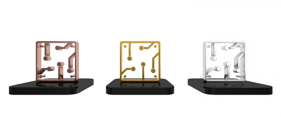 Colorful Processor icon isolated on white background. CPU, central processi.. Stockillustratie