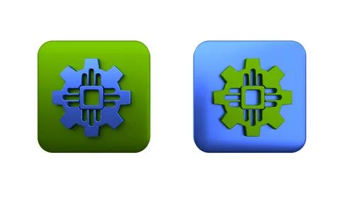 Colorful Processor icon isolated on white background. CPU, central processi.. Stockillustratie