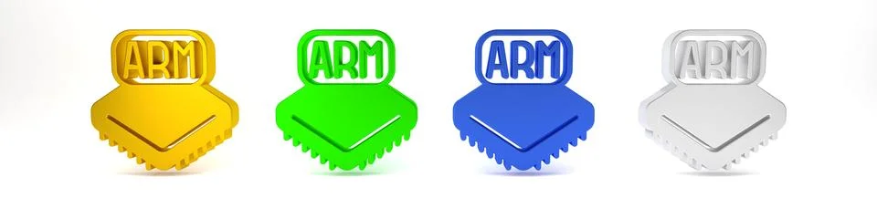 Colorful Processor icon isolated on white background. CPU, central processi.. 스톡 일러스트