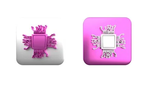 Colorful Processor icon isolated on white background. CPU, central processi.. イラスト素材