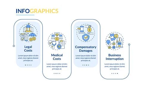 Colorful product liability layout with thin line icons Stock Illustration