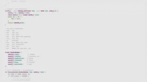 Colorful programming code and assembly script on a transparent background Vídeos de archivo 335218798