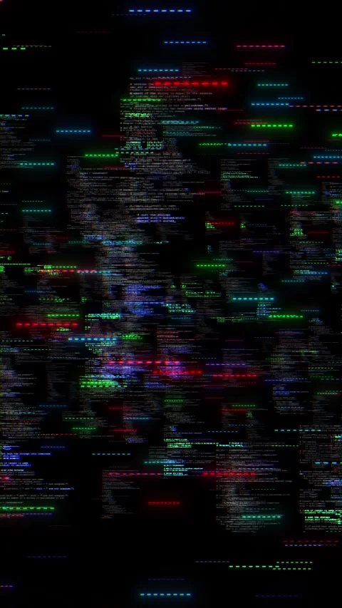 Colorful Programming Code Glitch on Dark Computer Screen 스톡 동영상 341359109
