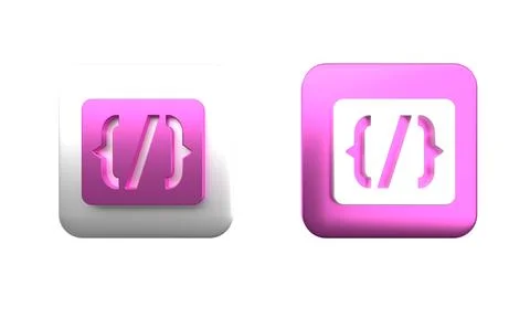 Colorful Programming language syntax icon isolated on white background. Syn.. Stock-Fotos