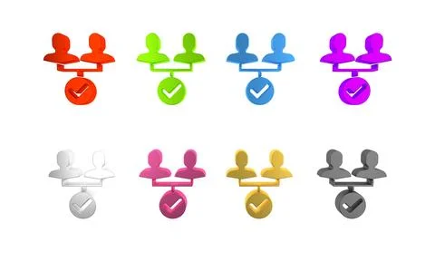 Colorful Project team base icon isolated on white background. Business anal.. Stock Illustration