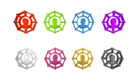 Colorful Project team base icon isolated on white background. Business anal.. Stock Illustration