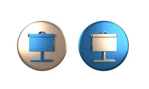 Colorful Projection screen icon isolated on white background. Business pres.. Stock Illustration