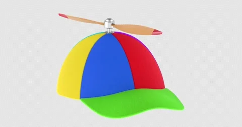 Colorful propeller cap rotation animation seamlessly loopable. 3D rendering.. Stock Footage 339372599