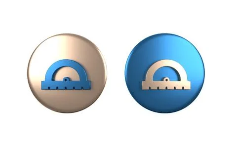 Colorful Protractor grid for measuring degrees icon isolated on white backg.. Stock Illustration