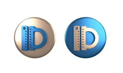 Colorful Protractor grid for measuring degrees icon isolated on white backg.. Stock Illustration