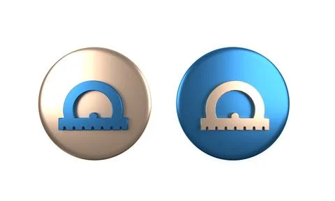 Colorful Protractor grid for measuring degrees icon isolated on white backg.. Stock Illustration