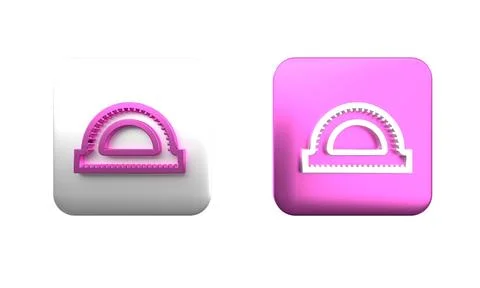 Colorful Protractor grid for measuring degrees icon isolated on white backg.. Stock Illustration