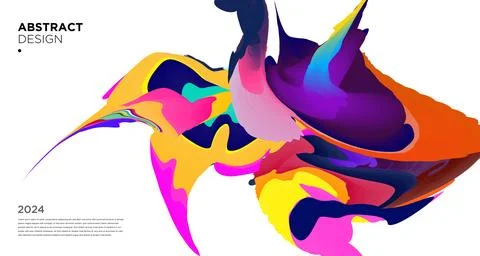 Colorful psychedelic abstract fluid object for banner background Illustrazione stock