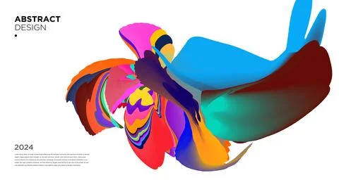 Colorful psychedelic abstract fluid object for banner background Stock Illustration
