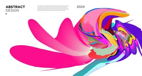Colorful psychedelic abstract fluid object for banner background Stock Illustration