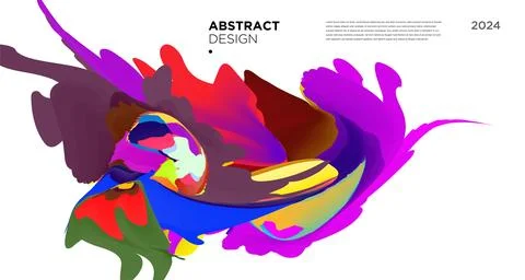 Colorful psychedelic abstract fluid object for banner background Stock Illustration