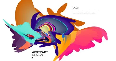Colorful psychedelic abstract fluid object for banner background Stock Illustration