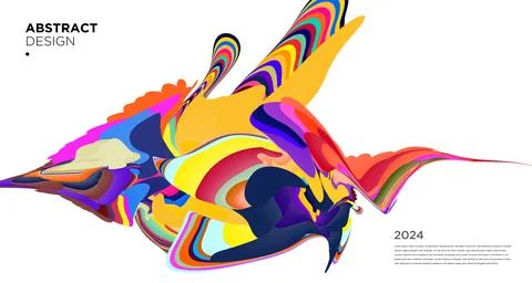 Colorful psychedelic abstract fluid object for banner background Stock Illustration