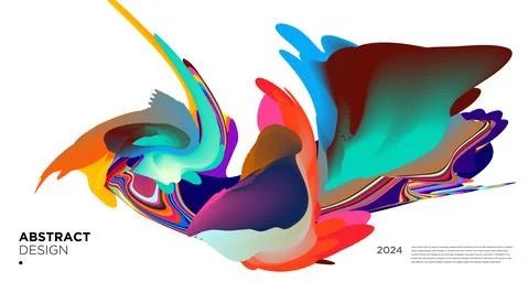 Colorful psychedelic abstract fluid object for banner background Stock Illustration