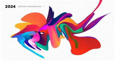 Colorful psychedelic abstract fluid object for banner background Illustrazione stock