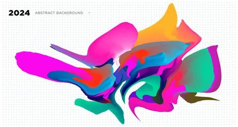 Colorful psychedelic abstract fluid object for banner background Stock Illustration