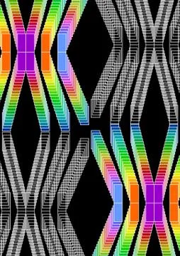 Colorful psychedelic background with rectangle ornaments in vivid colors Stock Illustration