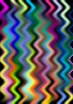 Colorful psychedelic blurry background with vertical waves in vivid colors, m Stock Illustration
