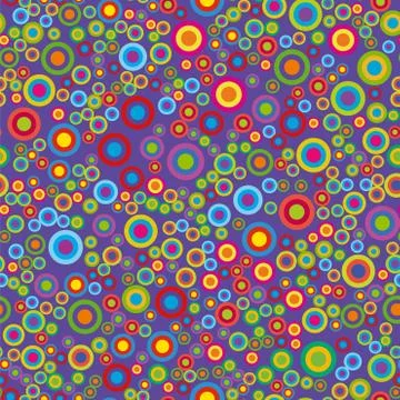 Colorful psychedelic circles on a violet background. Stock Illustration