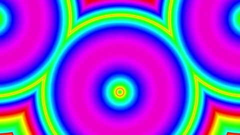 Colorful psychedelic geometric pattern with concentric circles and vibrant hues 스톡 동영상 337956067
