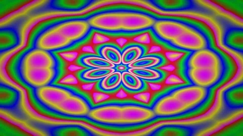 Colorful Psychedelic Kaleidoscope Pattern Motion Background Stock Footage 342895268
