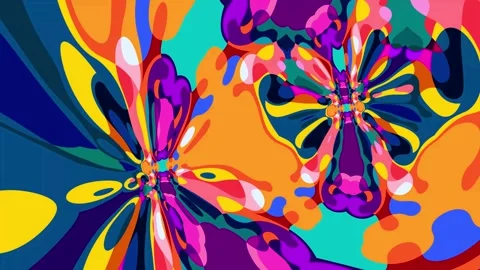 Colorful psychedelic motion graphic animation background for summer music Stock Footage 277256268
