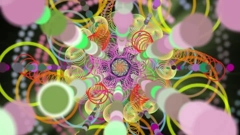Colorful Psychedelic Spiral Pattern With Concentric Circles and Symmetry Vidéo 302163722
