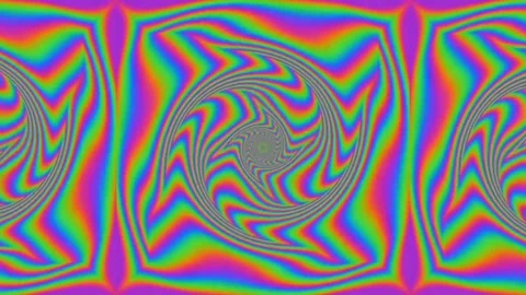 Colorful Psychedelic Square Pattern with Optical Illusion Effect Vidéo 331590941
