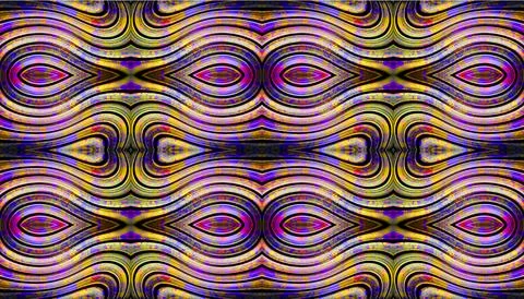 Colorful Psychedelic Symmetrical Wave Pattern Abstract Neon Background Stock Illustration