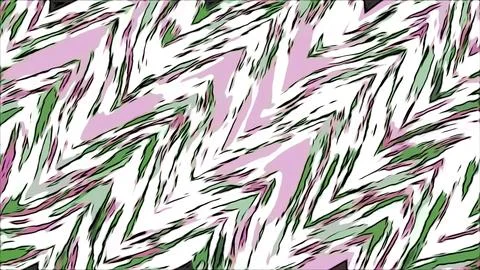 Colorful psychedelic zigzags moving in waves. Motion. Abstract diagonal lines in Stock Illustration