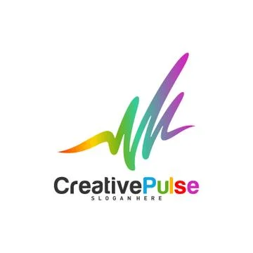 Colorful Pulse logo Concepts Vector. Pulse People Logo Design Template Vector Stock Illustration