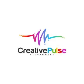 Colorful Pulse logo Concepts Vector. Pulse People Logo Design Template Vector Stock Illustration