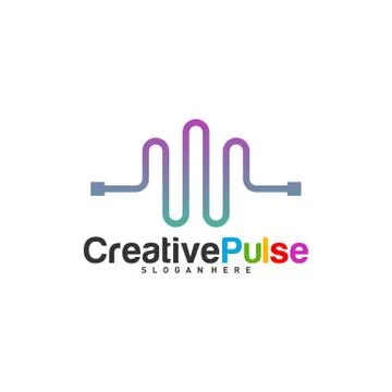 Colorful Pulse logo Concepts Vector. Pulse People Logo Design Template Vector Stock-Illustration