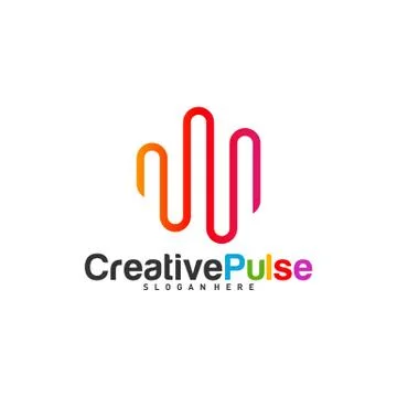 Colorful Pulse logo Concepts Vector. Pulse People Logo Design Template Vector Stock Illustration