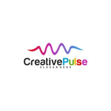 Colorful Pulse logo Concepts Vector. Pulse People Logo Design Template Vector Stock Illustration